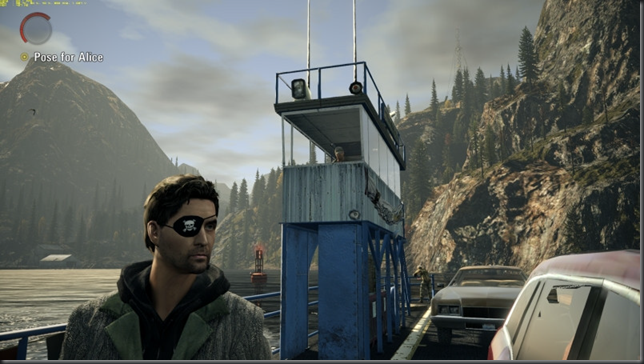Alan Wake pirated video game with eye patch