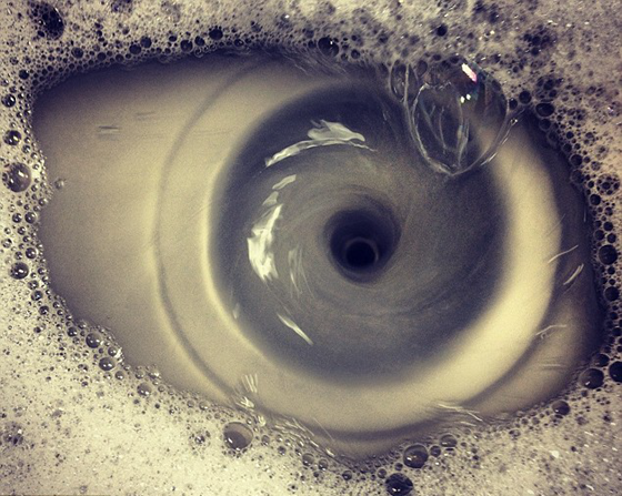 Eyeball that's really a sink draining