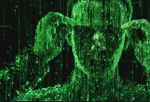 Matrix ghost hacker man