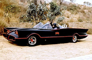 The Batmobile in a scene from the 1960's Batman series