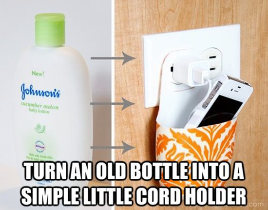 Turn plastic bottle into accessory holder